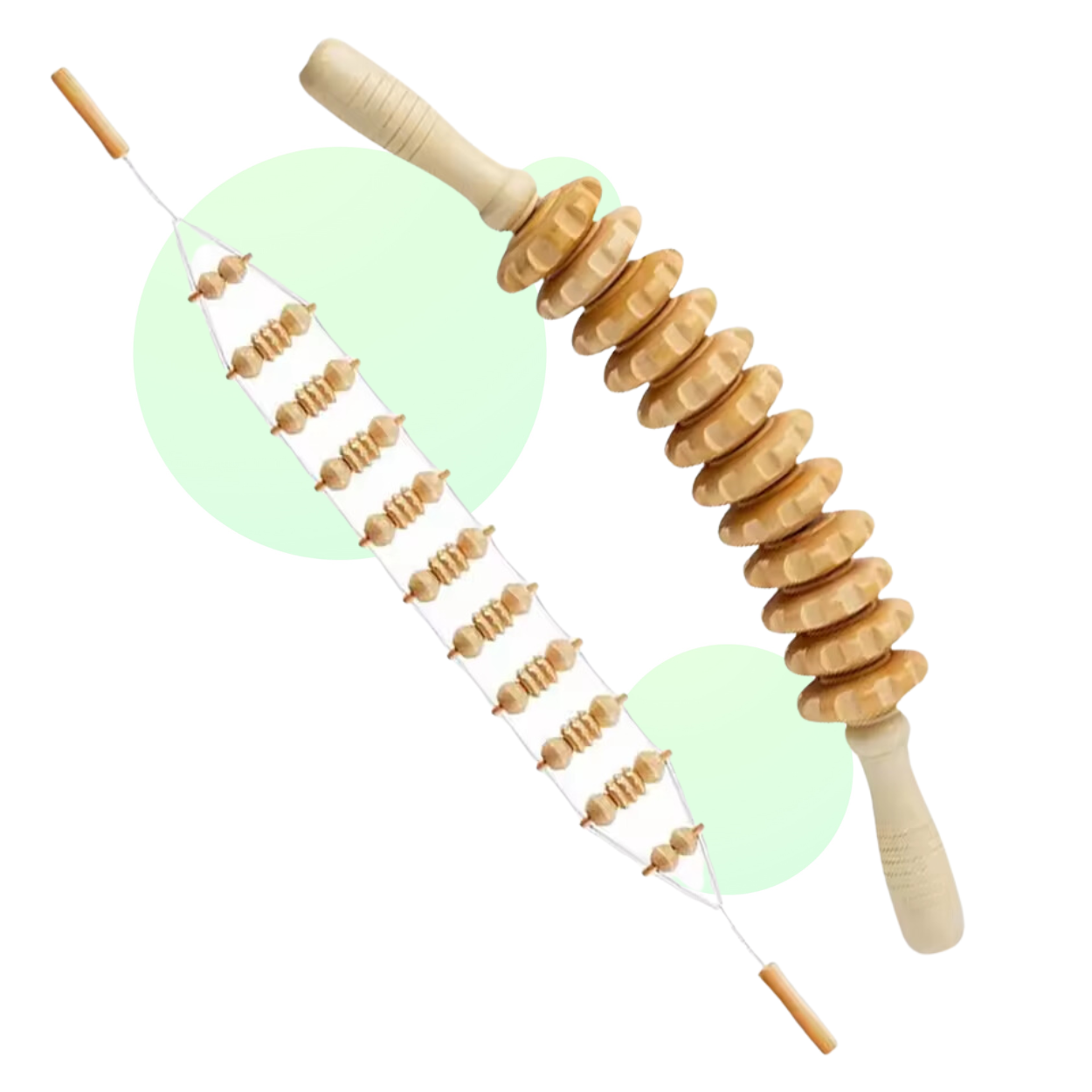 Rouleau de Massage du Dos en Bois Massant - Marcherelle