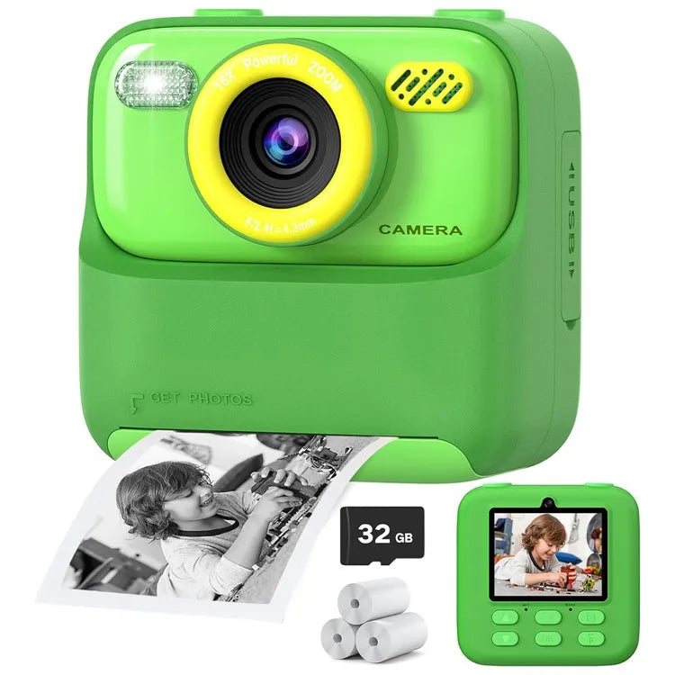 Appareil Photo Instantané Enfants Coloré avec Selfie HD et 32GB de Mémoire