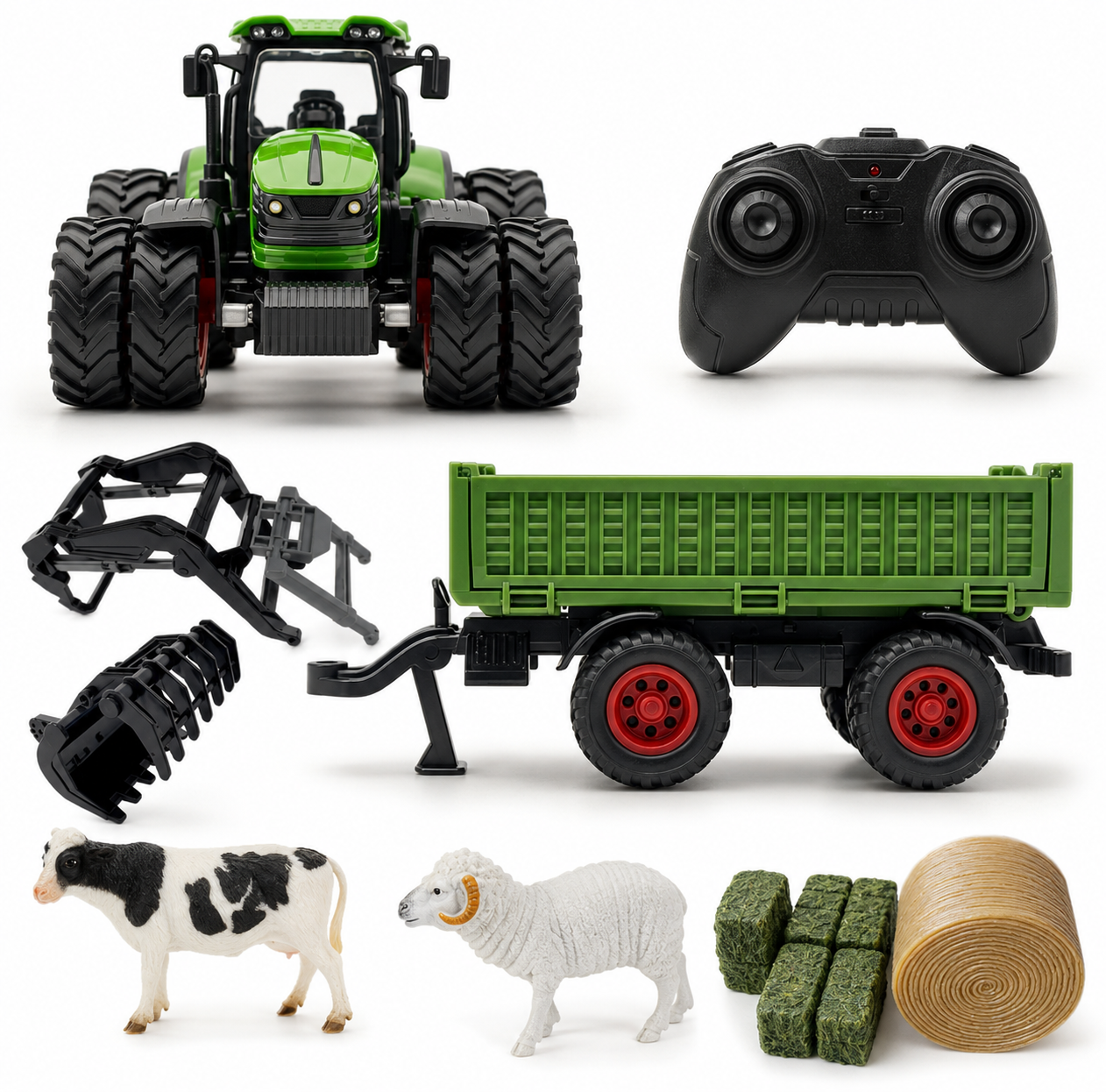 Tracteur RC Jouet Enfant avec Remorque Métal