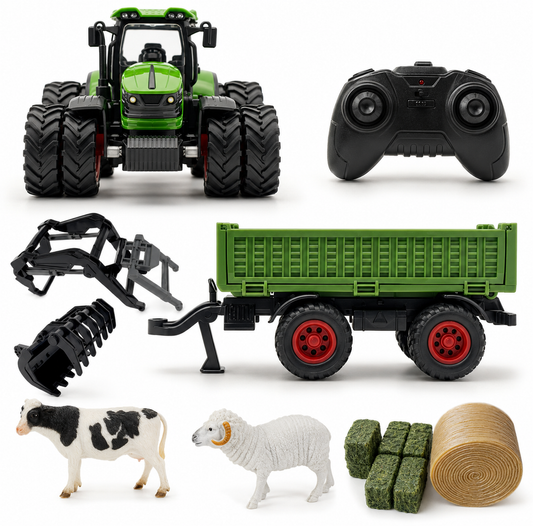 Tracteur RC Jouet Enfant avec Remorque Métal