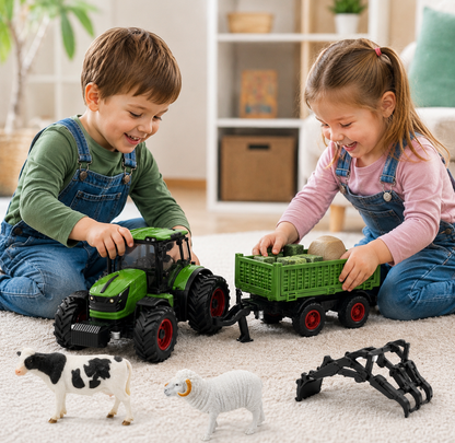 Tracteur RC Jouet Enfant avec Remorque Métal