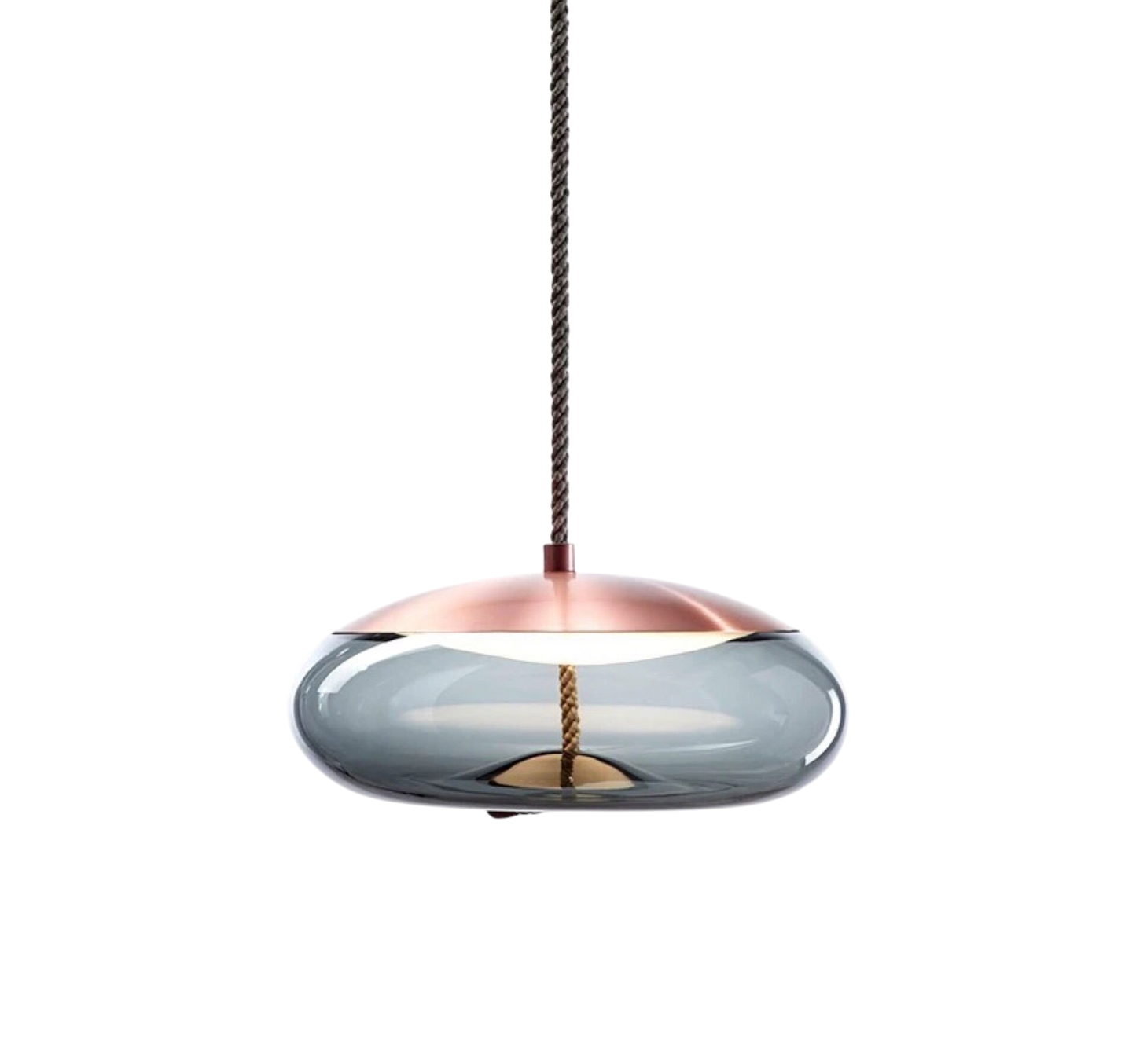 Lampe Suspendue en Chanvre Rose Or