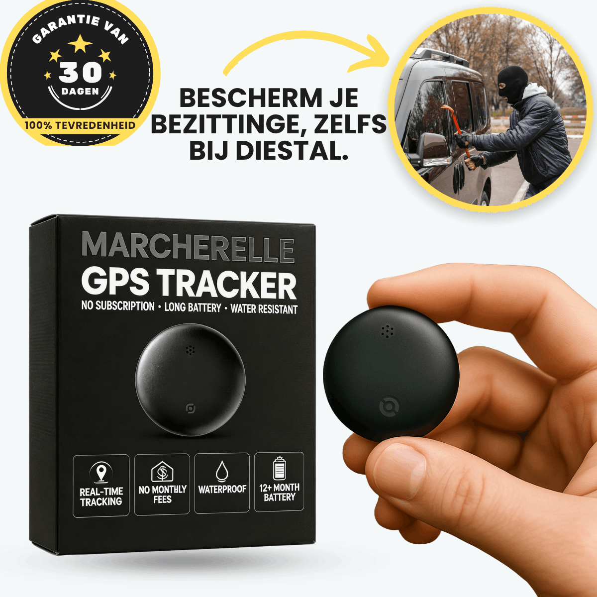 Marcherelle - GPS Tracker Zonder Abonnement | Compatibel met Android & iOS