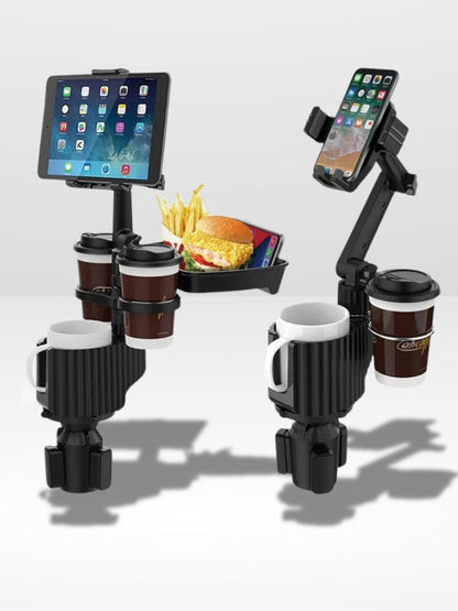 Support Téléphone Voiture avec Porte Gobelet Pratique