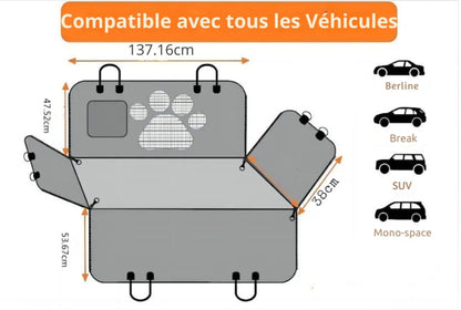 Housse de Siège Arrière pour Chien Protectrice et Imperméable
