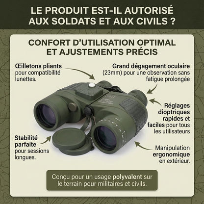 Marcherelle™ – Jumelles Militaires 10x50 À Vision Nette Et Stable