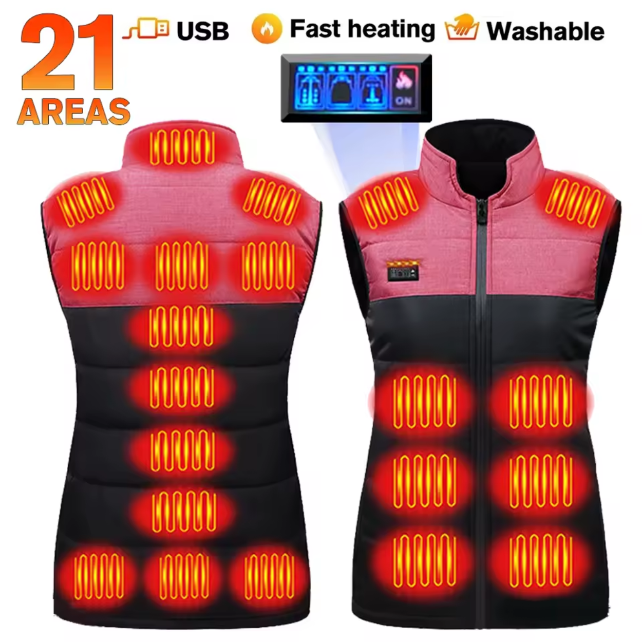 Gilet Chauffant Électrique avec Chauffage Réglable