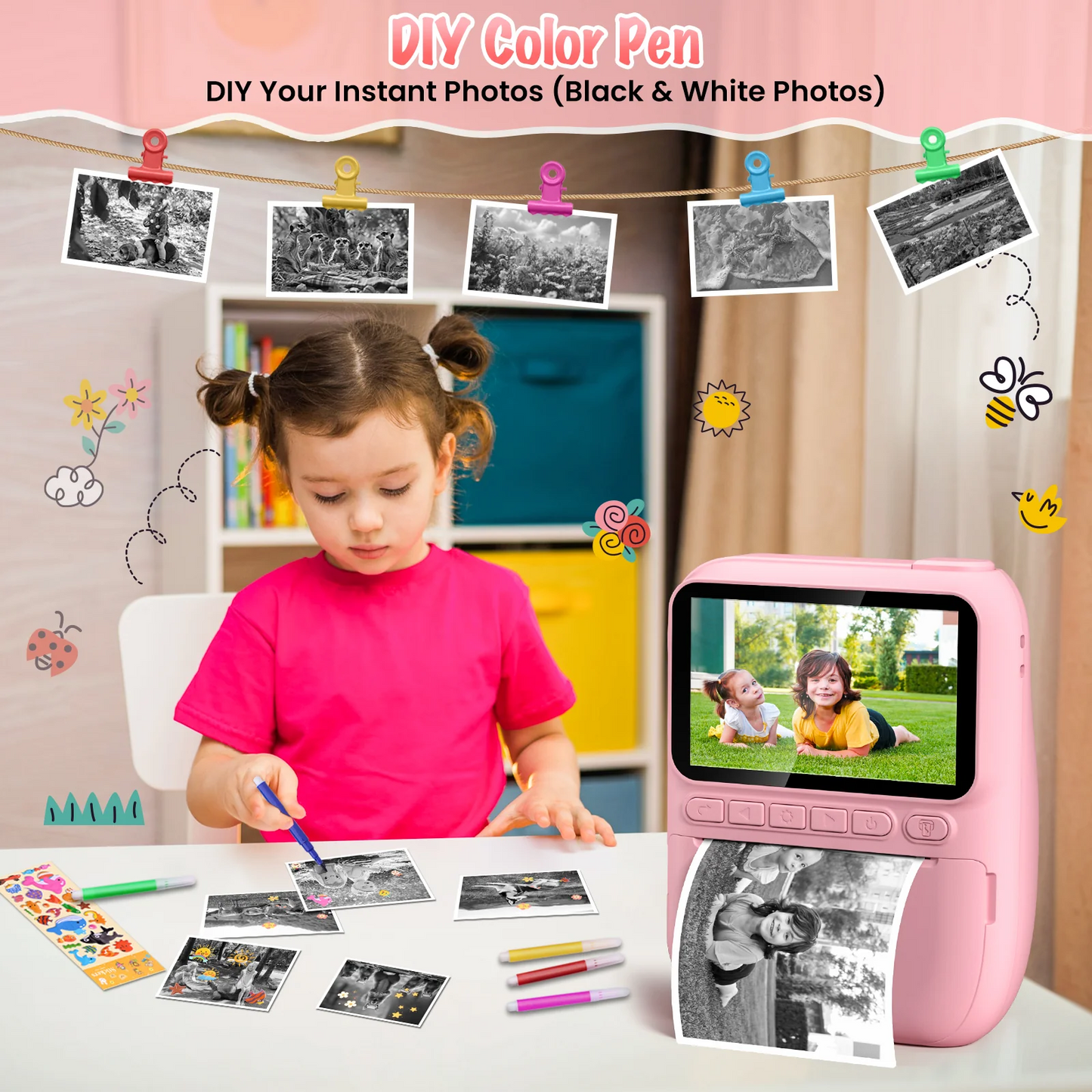 Marcherelle™ – Appareil Photo Enfant Instantané pour Créativité Ludique