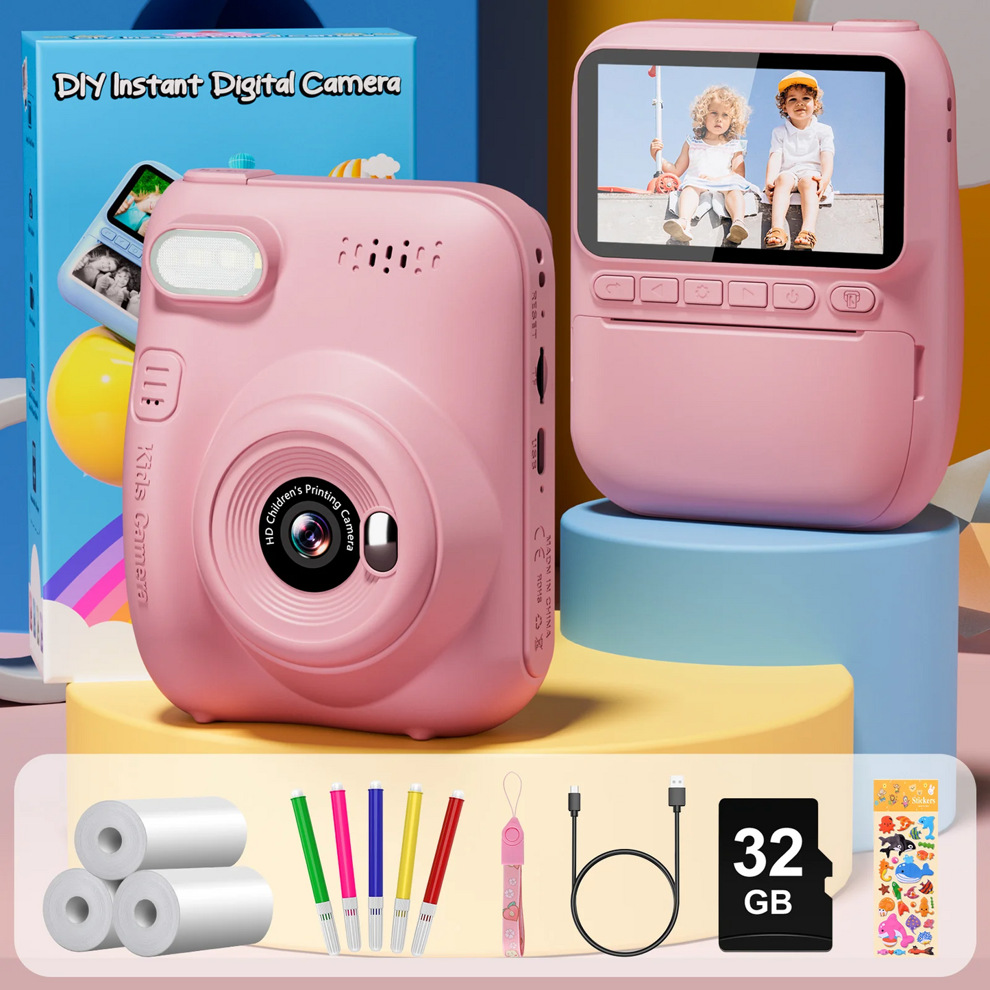 Marcherelle™ – Appareil Photo Enfant Instantané pour Créativité Ludique