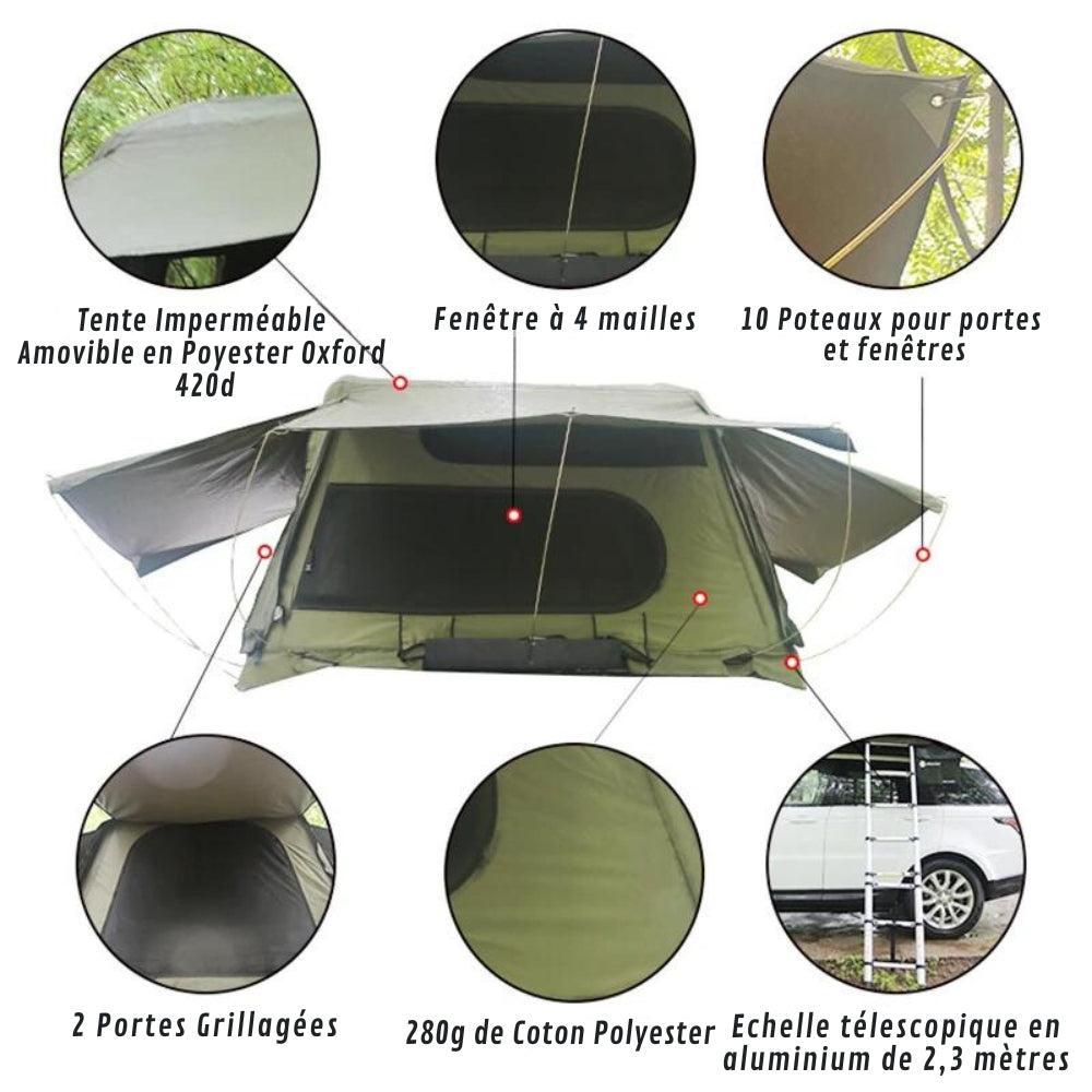 Tente de Toit Autoportée pour Voiture