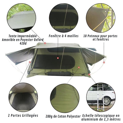 Tente de Toit Autoportée pour Voiture