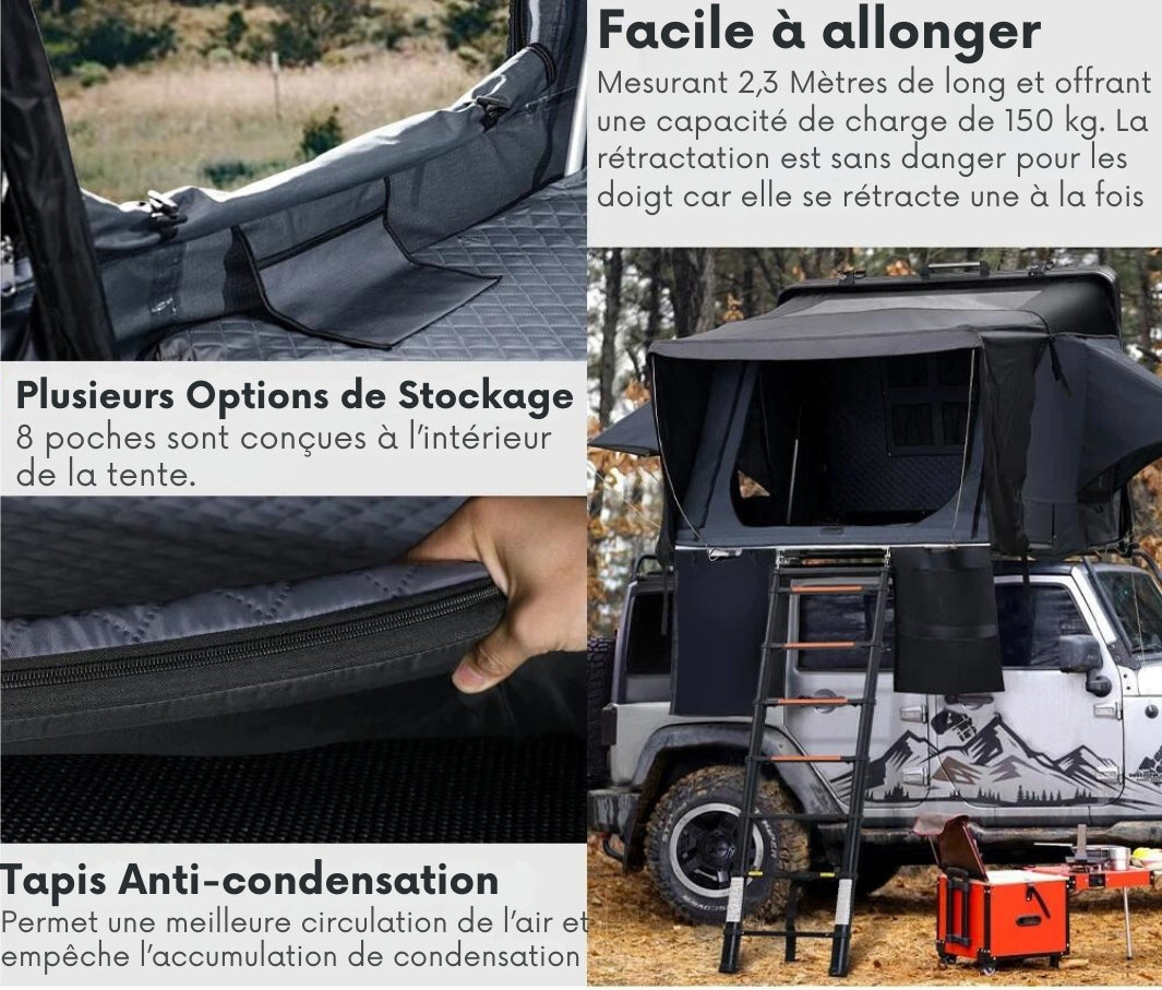 Tente de Toit 4 Personnes pour Camping Auto